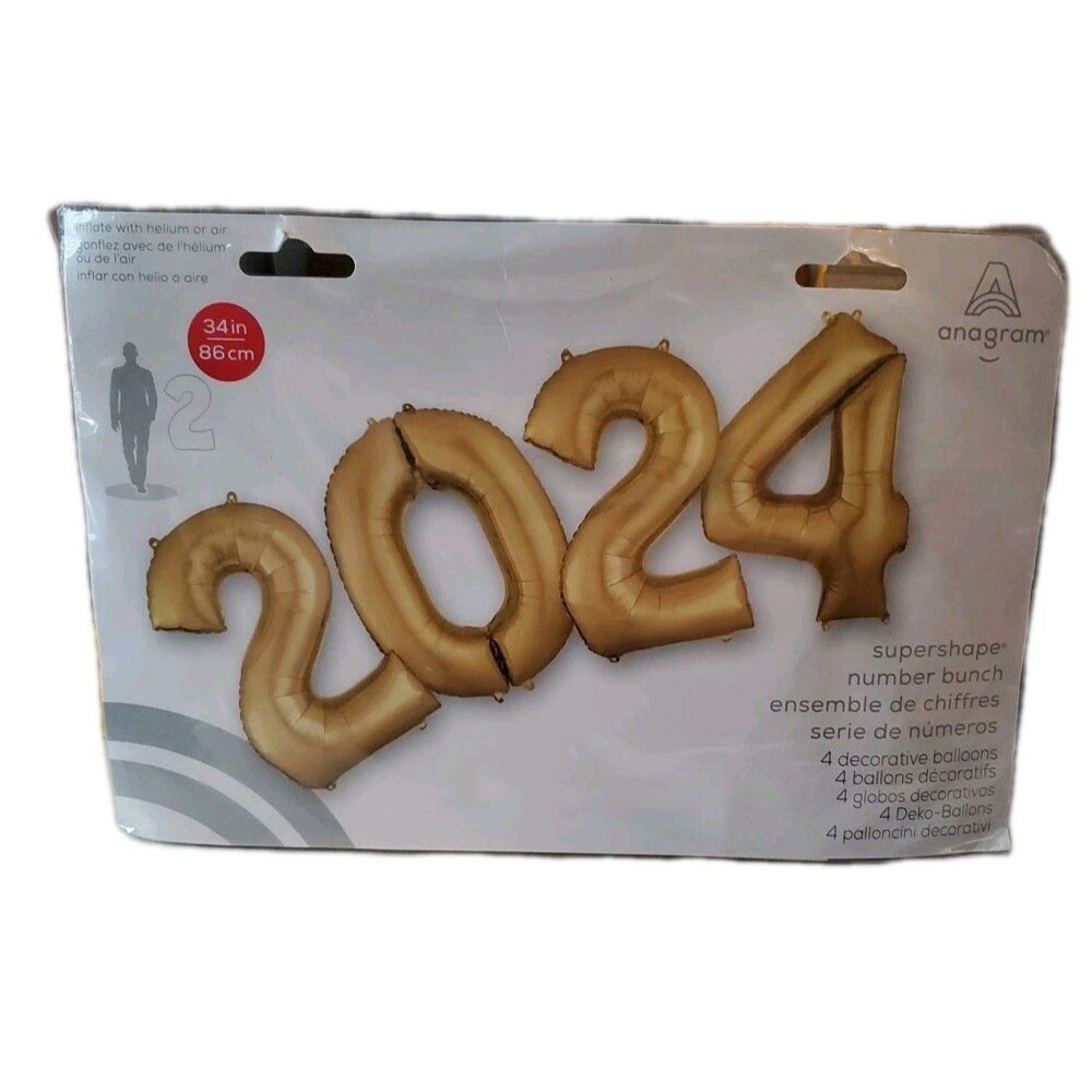 2024 Decorative Balloons-Supershape Nunber Bunch-Helium Or Air Filled